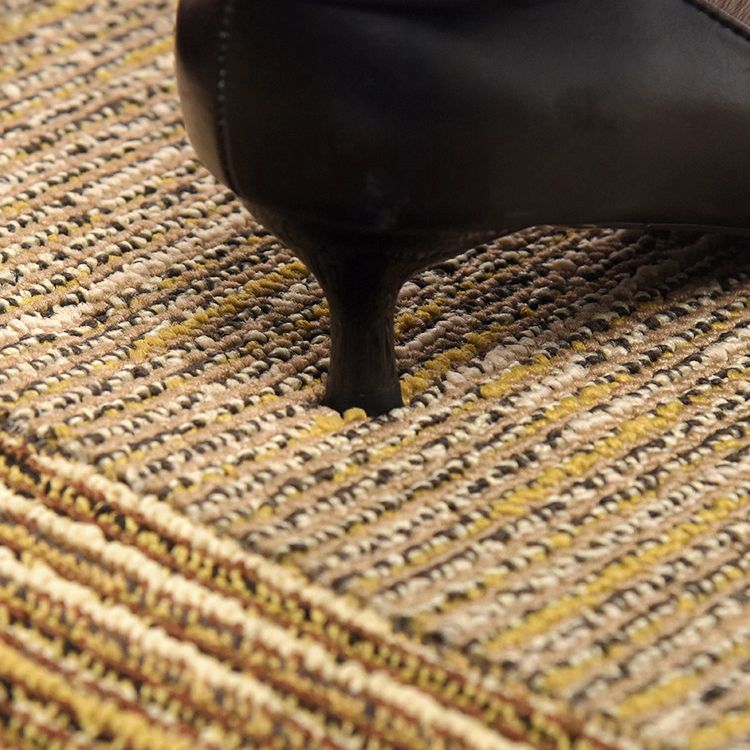 Carpet Tile Fade Resistant Non-Skid Striped Loose Lay Carpet Tile Living Room