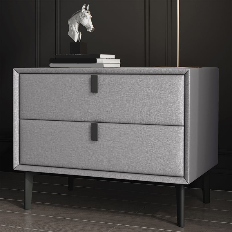 18.5" Tall 2 - Drawer Nightstand Modern Solid Wood Nightstand