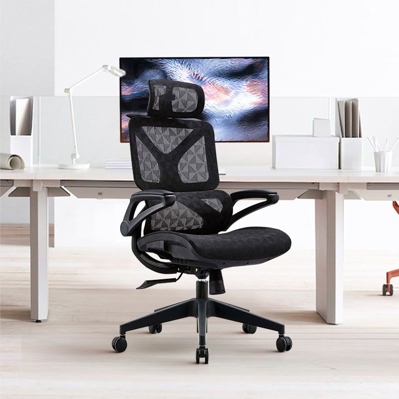 Removable Arms Desk Chair Modern Adjustable Seat Height Swivel Chair with Wheels