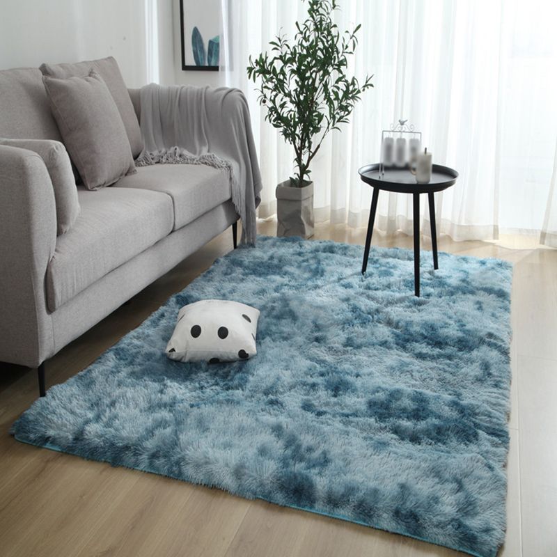 Yellow Casual Rug Polyester Tie-dye Rug Washable Rug for Living Room