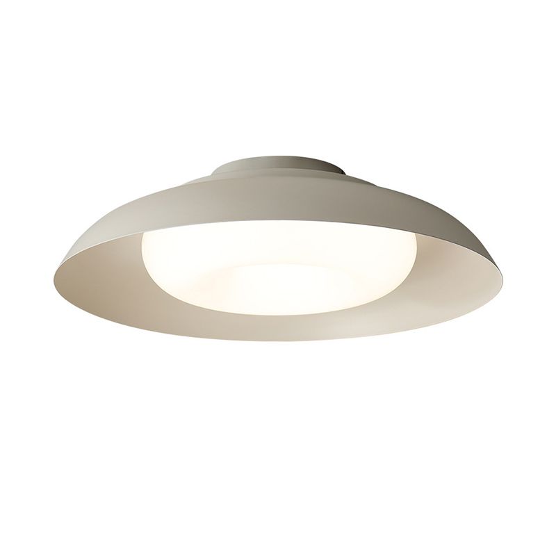 Modern Metal Flush Mount Circle Shape Ceiling Light with Plastic Shade for Living Room