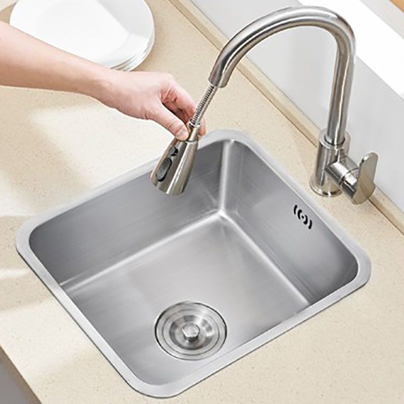 Modern Style Kitchen Sink Stainless Steel Overflow Hole Design Kitchen Sink with Faucet