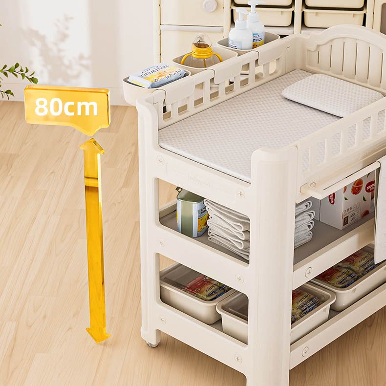 Arch Top Baby Changing Table White Changing Table with Storage