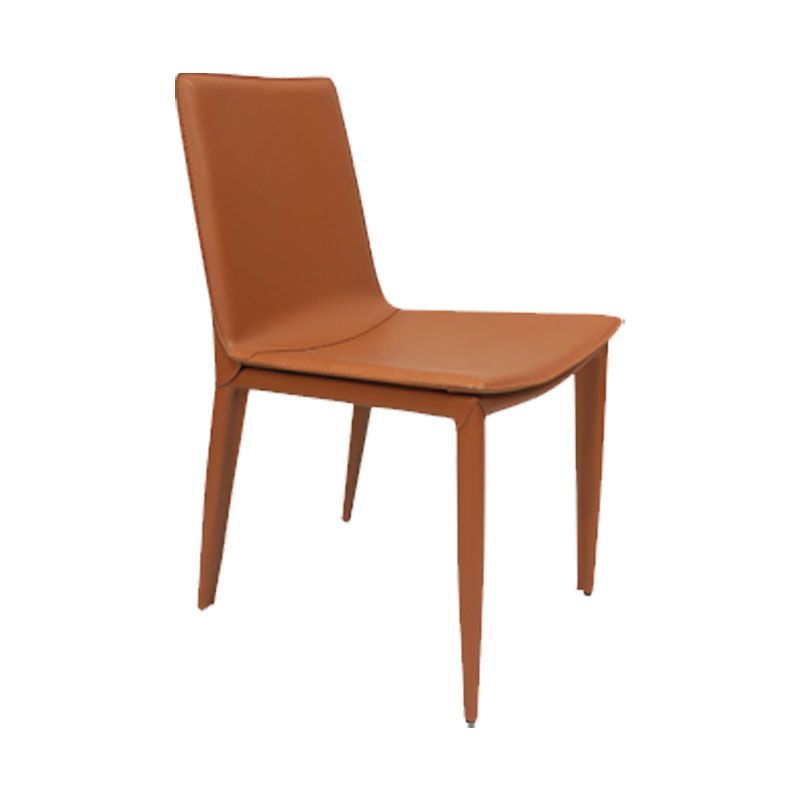 Contemporary Design Leather Dining Chair Armless Solid Back Chair for Home