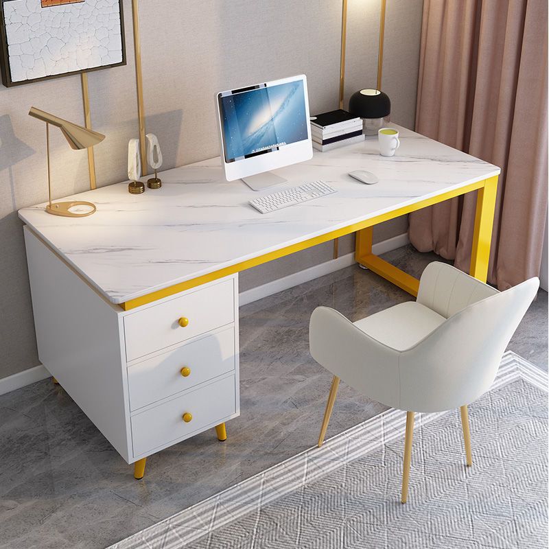 Rectangular 23.6"Wide Office Desk Glam Writing Desk with Drawers