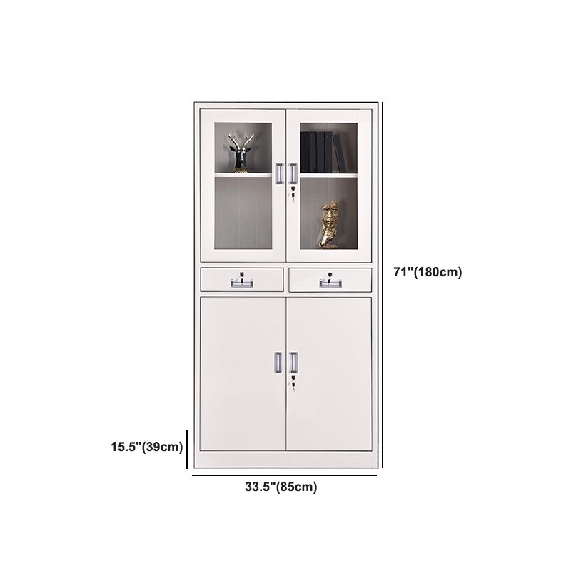 Contemporary File Cabinets Metal Frame Solid Color Vertical File Cabinet with Key Lock