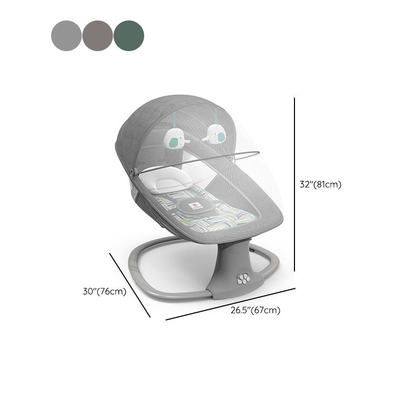 Metal Rocking Baby Crib Cradle Electric Oval Cradle with Mattress