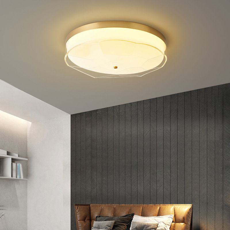 Modern Flush Light Gold Ceiling Lighting with Brass and Acrylic for Bedroom