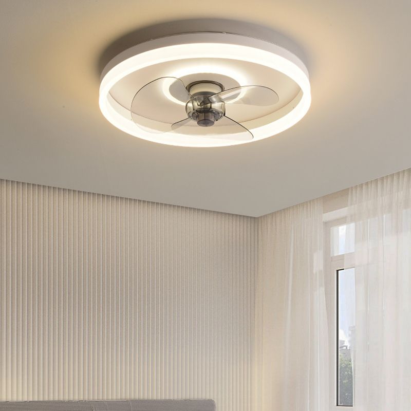 3-Blade LED Ceiling Fan Modernism White Fan with Light for Home