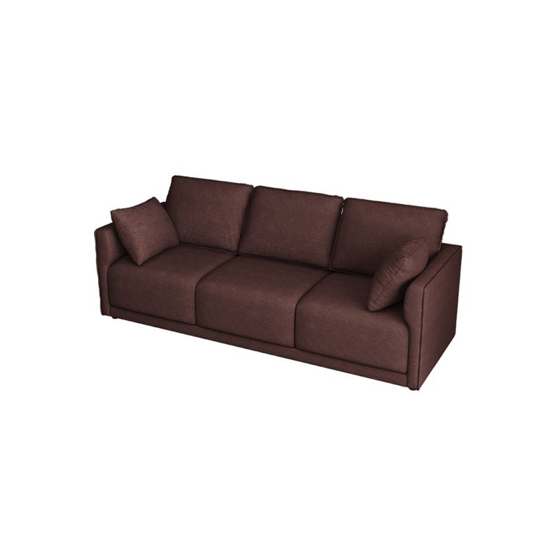 Faux Leather Sofa 25.59" D x 28.34" H Square Arm Sofa  for Living Room