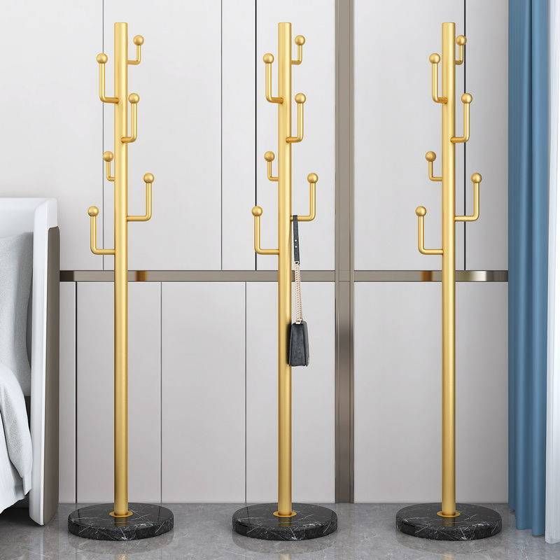 Marble Base Hall Tree Light Luxury Hanger Coat Metal Coat Rack with 6 Hooks