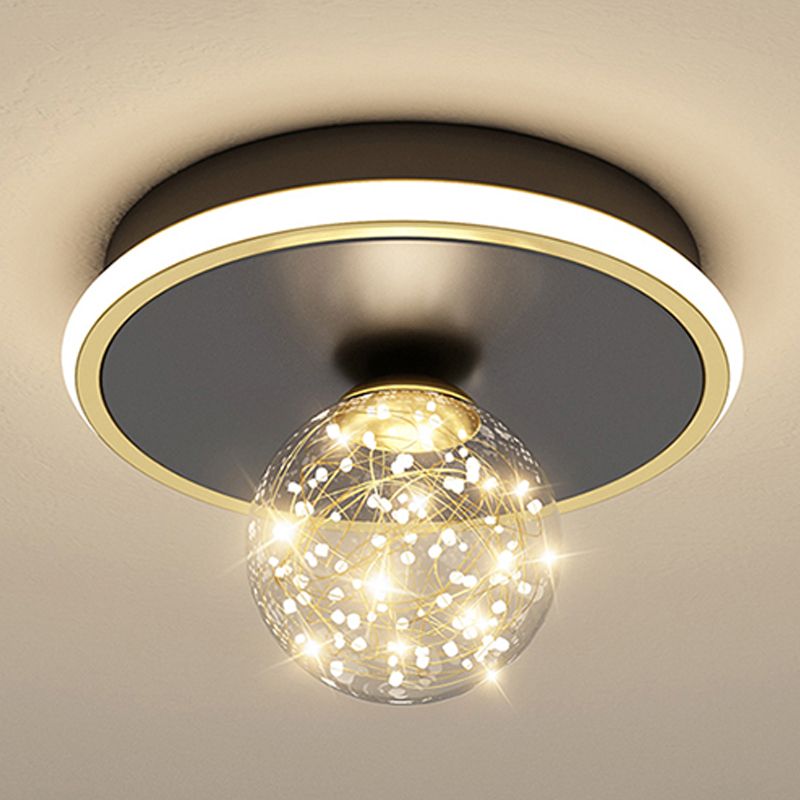 Ball Shape LED Ceiling Lamp Modern Iron 1 Light Flush Mount for Aisle Corridor