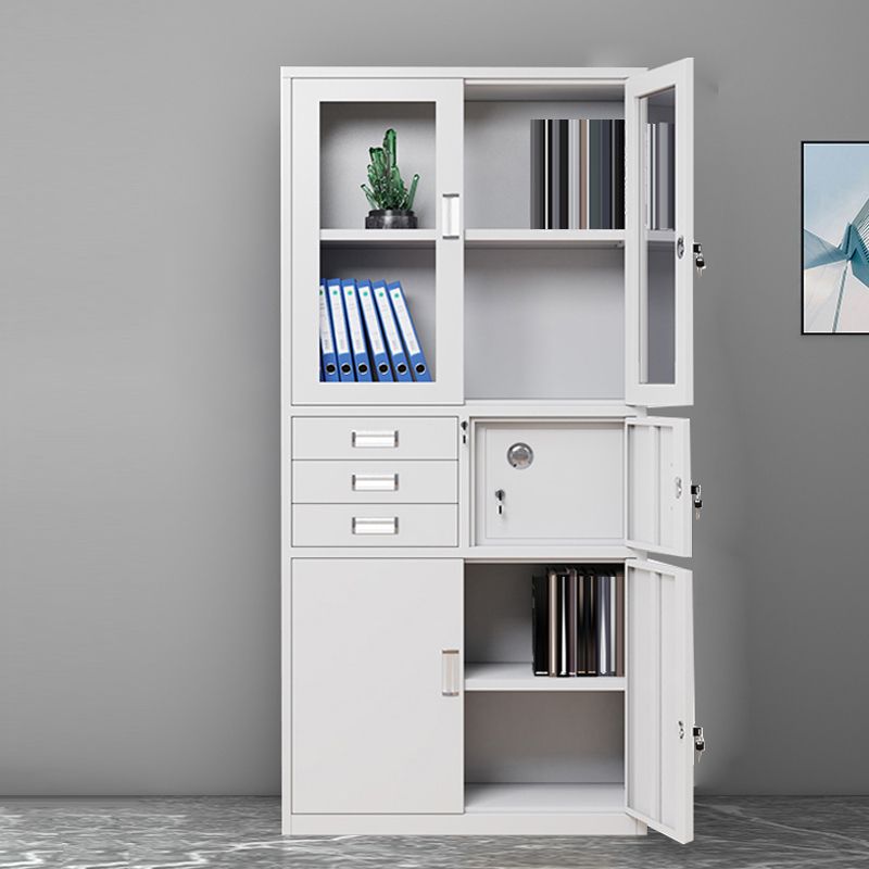 Steel Filing Cabinet Fire-Resistant File Cabinet with Lock and Storage