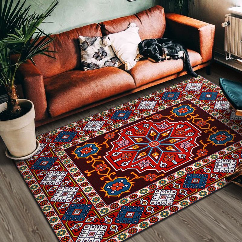 Individuality Moroccan Rug Colorful Victoria Pattern Carpet Non-Slip Backing Rug for Living Room