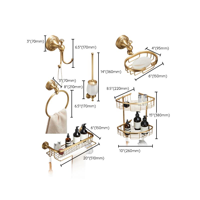 Traditional Brushed Brass Bathroom Accessory As Individual Or As a Set