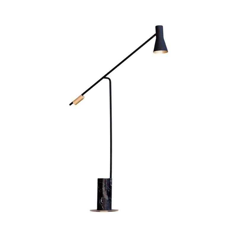 Metallic zandloper vloerverlichting Noordse stand-bulb stand-up lamp in donkerblauw zwart