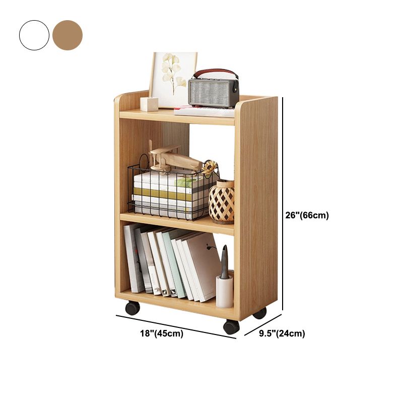 Wood Bookshelf Open Back Contemporary Bookcase for Home Office