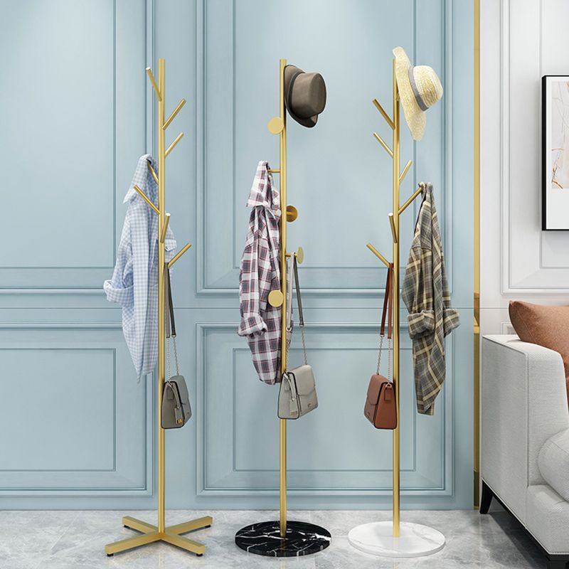 Gorgeous Coat Rack Solid Color Metal Entry Hall Tree with Coat Hooks