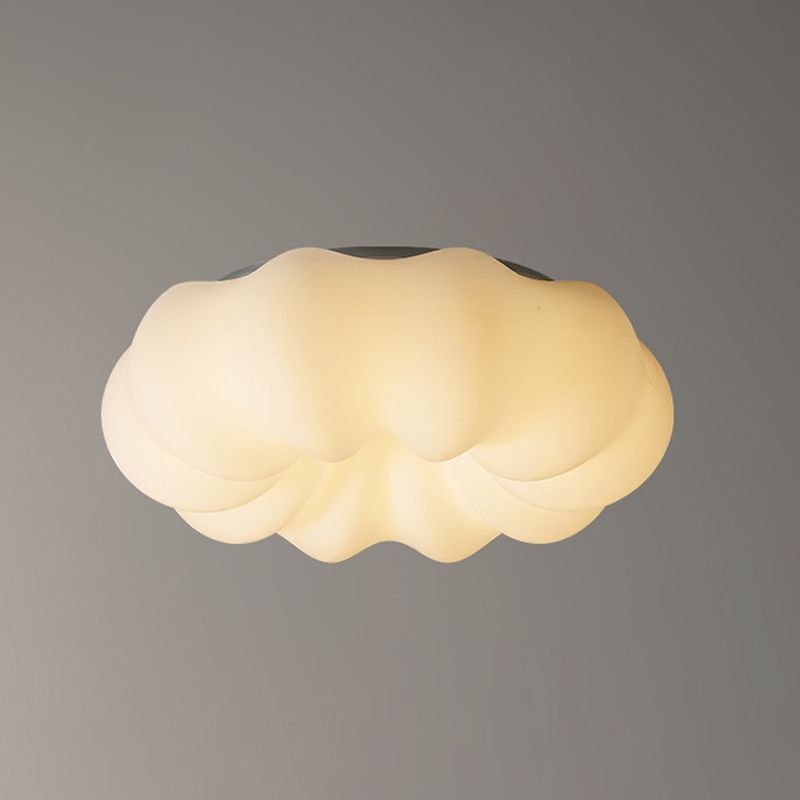 White Acrylic LED Ceiling Light in Modern Simplicity Cloud Shape Flush Mount for Bedroom