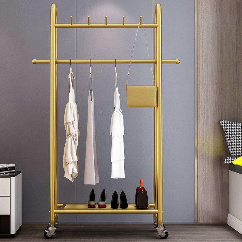 Metal Hall Stand Modern Style Simple Household Floor Coat Rack with Pulley