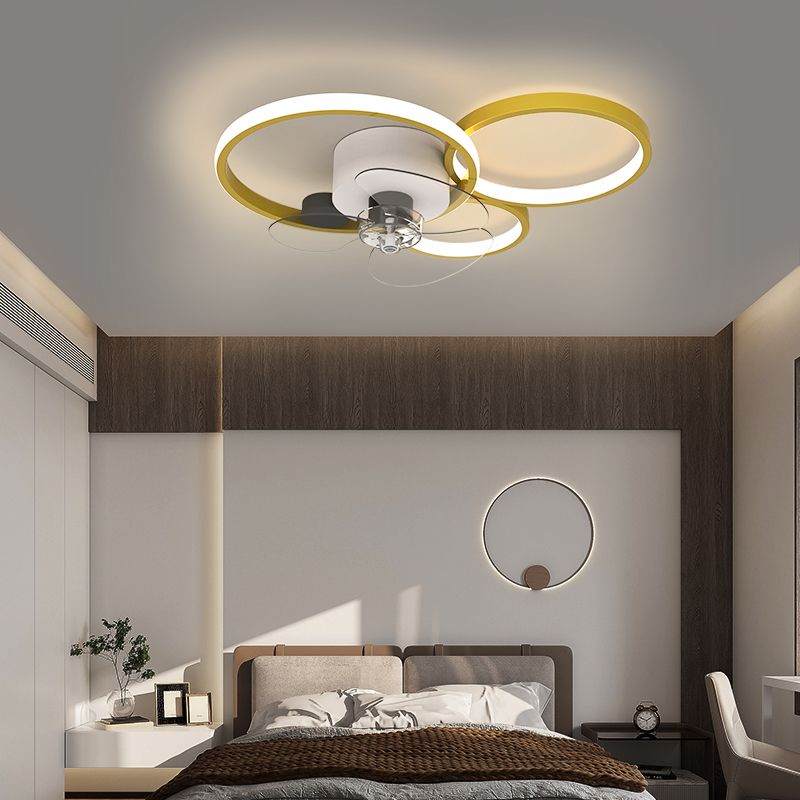 Ceiling Fan Light Modern Style LED Ceiling Light Fixture for Bedroom