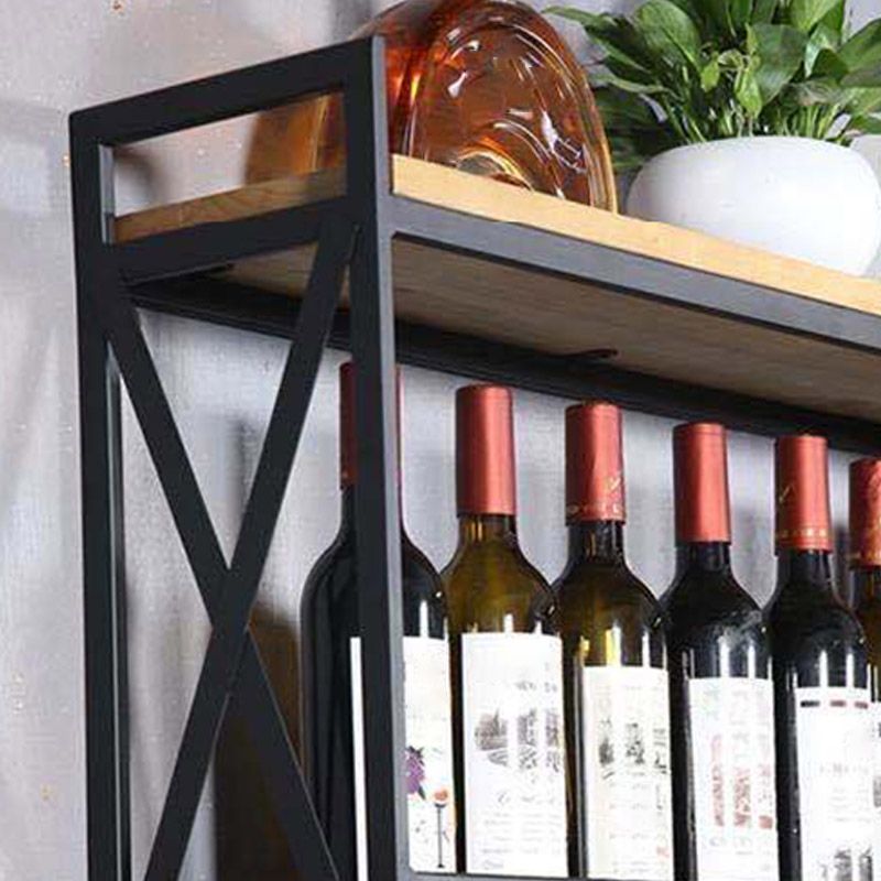 Steel Wine Rack Modern Wall Mounted Wine Holder Rack with Shelf