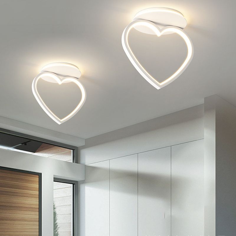 Contemporary White Ceiling Light LED Flush Mount Lighting for Living Room