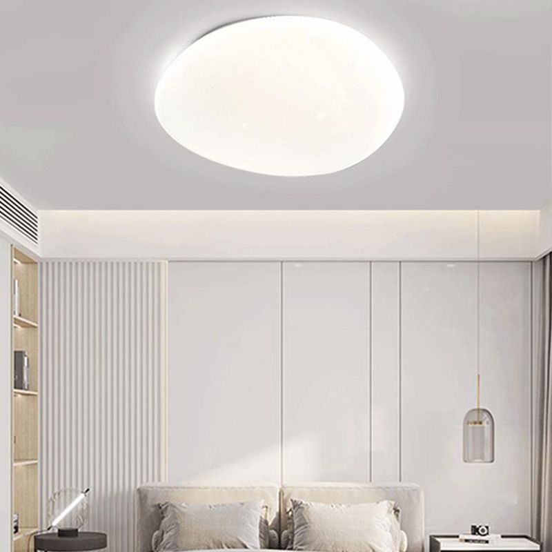 Modern Metal Flush Mount Cobblestone Shape Ceiling Light with Acrylic Shade for Bedroom