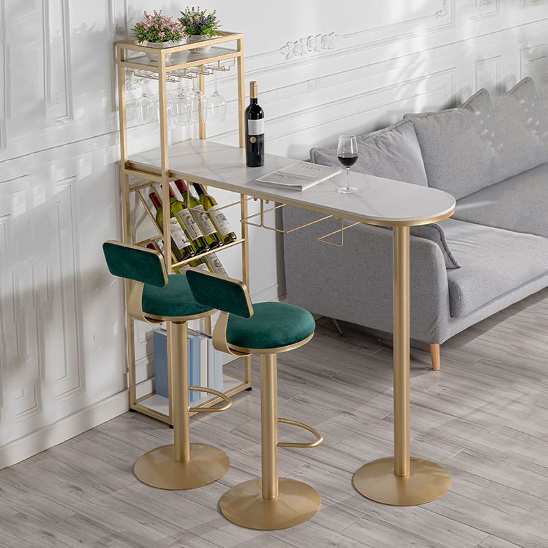 Wine Rack Modern Bistro Bar Desk Stone Bar Height Indoor Cocktail Table