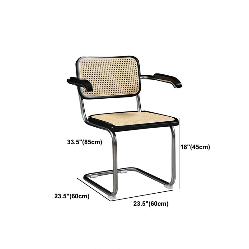 Mid Back Working Chair Modern Wooden Ergonomic Task Chair No Wheels