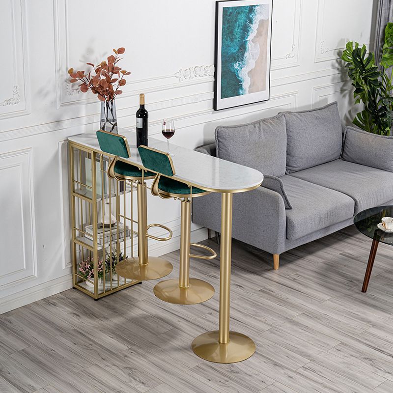 Modern Bar Table Artificial Marble Top 42-inch Height Pub Table for Dining Room