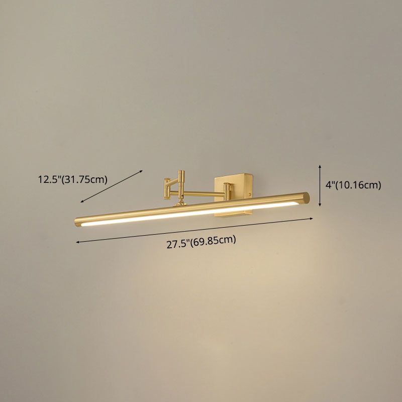 Lámpara de pared LED lineal dorada en moderna luz de pared ajustable de cobre de estilo creativo con sombra acrílica