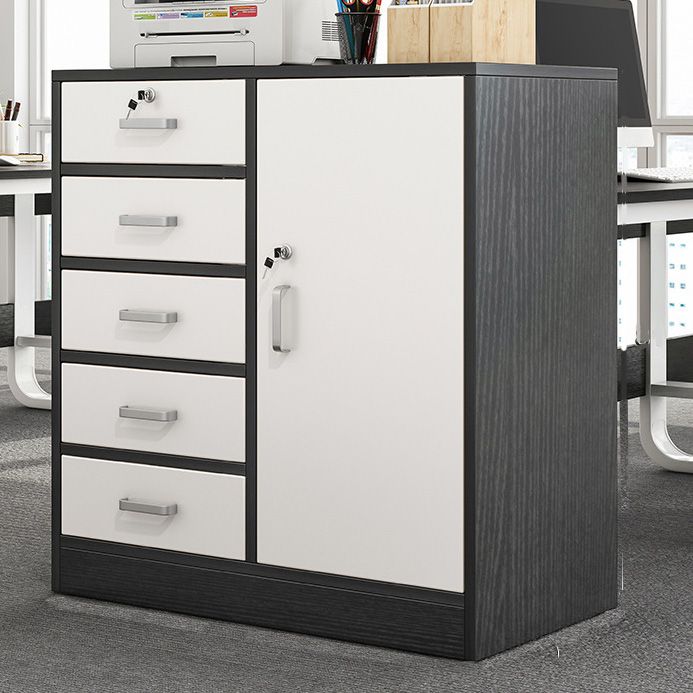 Nordic Style Filing Cabinet Color Block Drawers Wood File Cabinet for Home Office