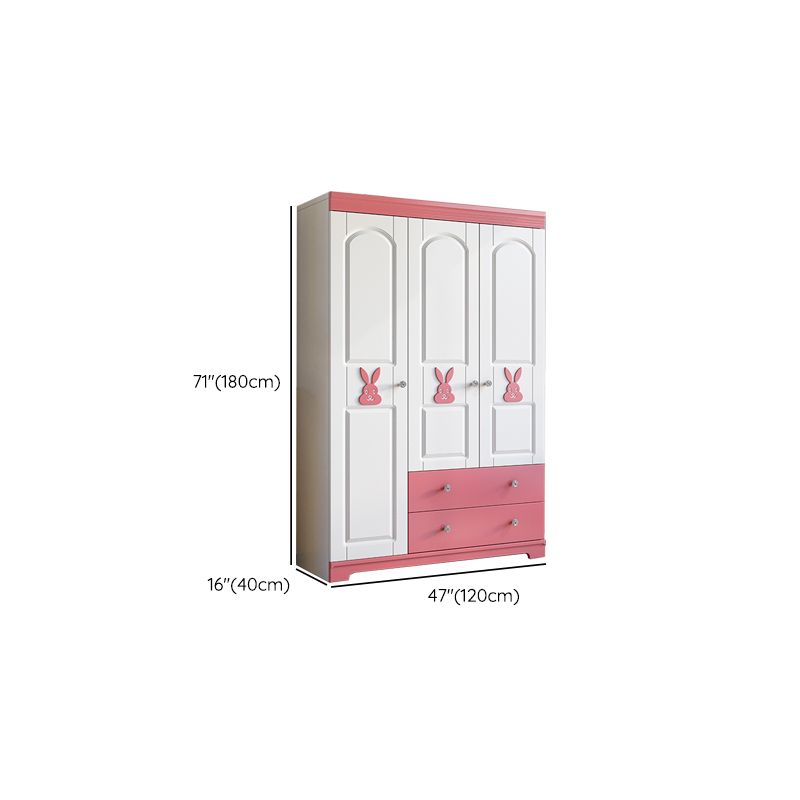 Contemporary Style Wardrobe Armoire Wood Wardrobe Closet With Doors and Drawers