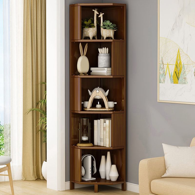 Modern Solid Bamboo Bookcase Stackable Bookshelf for Home Office