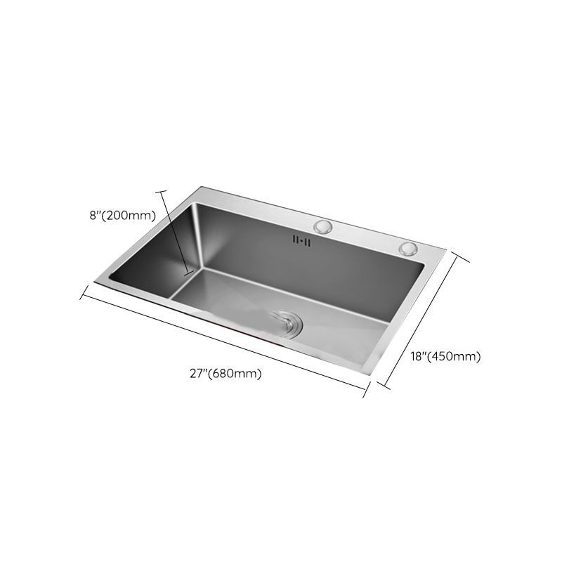 Contemporary Style Kitchen Sink Stainless Steel Kitchen Sink with Drain Strainer Kit