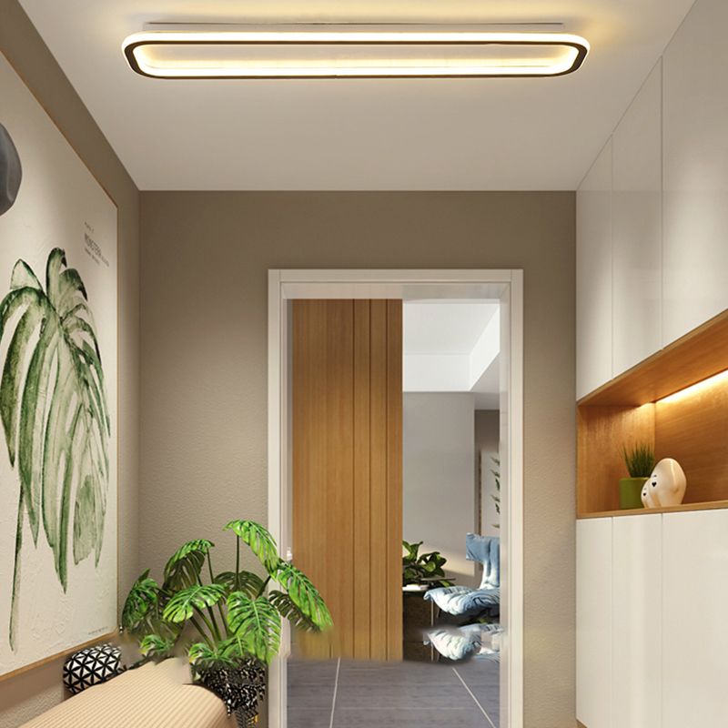 Minimalism Flush Mount Rectangle Metal LED Ceiling Light Fixture for Corridor