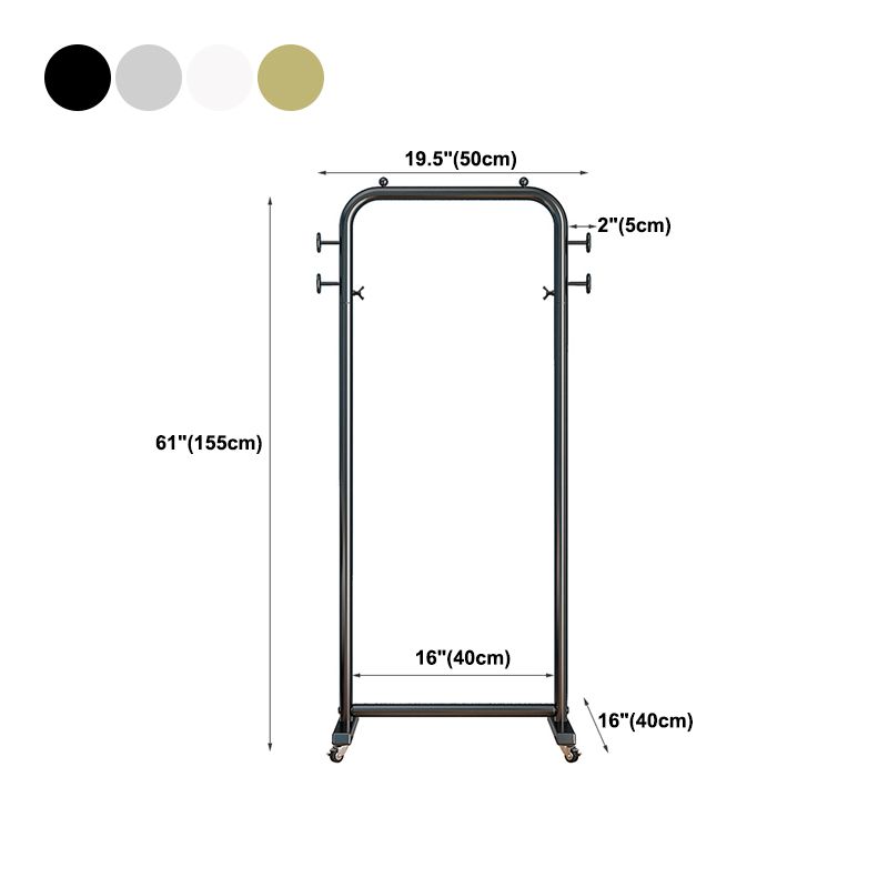 Industrial Minimalist Style Coat Rack Metallic Free Standing Trestle Base Coat Rack