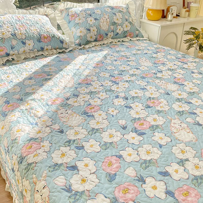 Modern Style Fitted Sheet Floral Cotton Bed Sheet Set for Bedroom