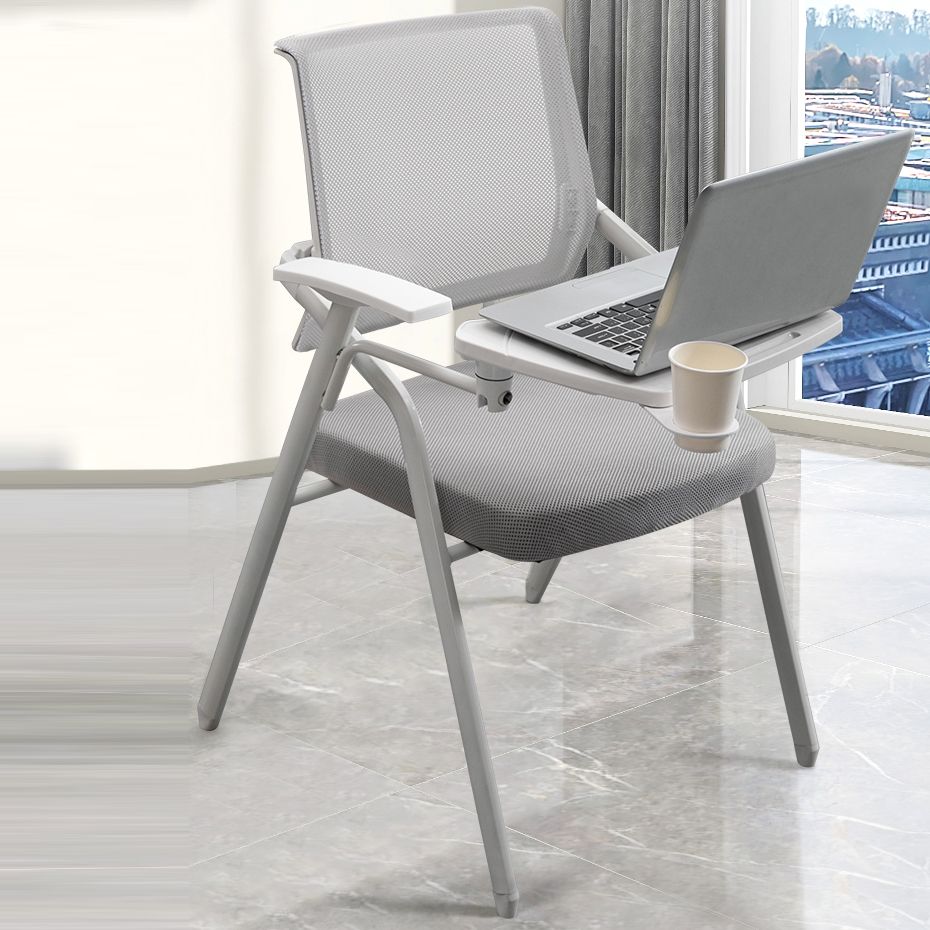 Modern Office Chair with Arms Mid Back Conference Chair with White Frame