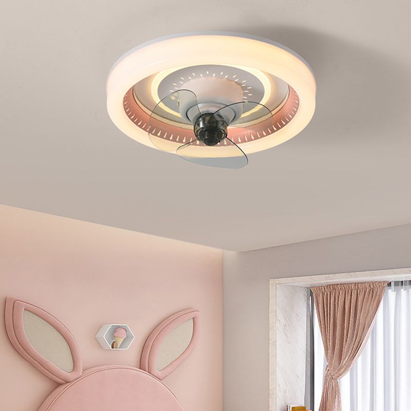 3-Blade LED Ceiling Fan Modernism Polish Finish Fan with Light for Room