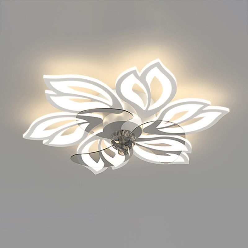 Floral Ceiling Fan Light Modern Style LED Metal Ceiling Light Fixture