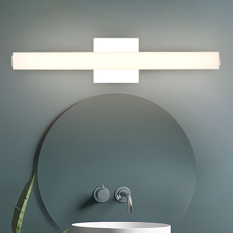 16.5" 1 - Light LED Bath Bar in Polished Nickel Metal and Acrylic Bathroom Vanity Lighting