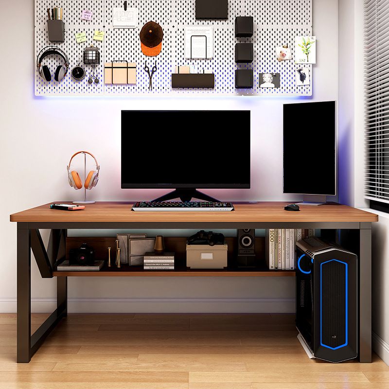 Modern Wood Computer Desk Cable Management Rectangular Office Desk