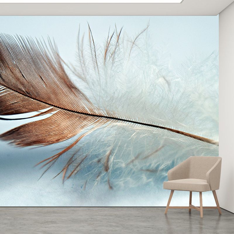 Fashionable Wall Mural Feather Patterned Living Room Wall Mural