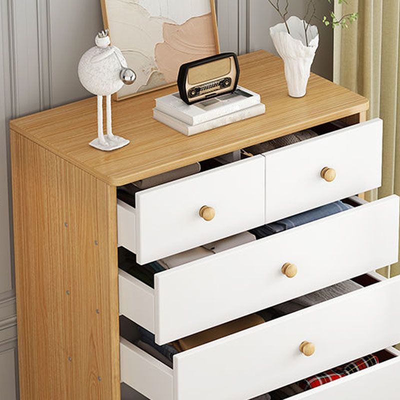 Contemporary Wood Vertical Dresser Bedroom Storage Chest with Drawer