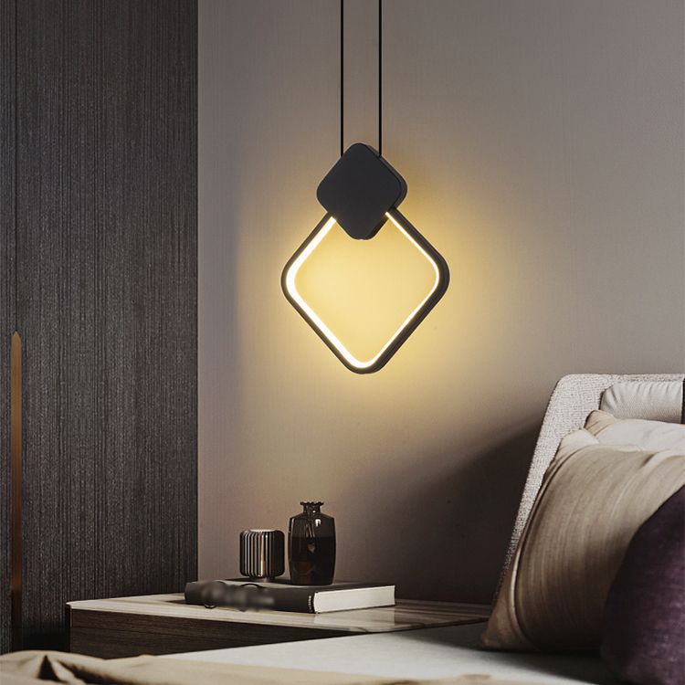 Géométrie Forme Pendant Light Métal contemporain 1 Éclairage pendentif clair en noir