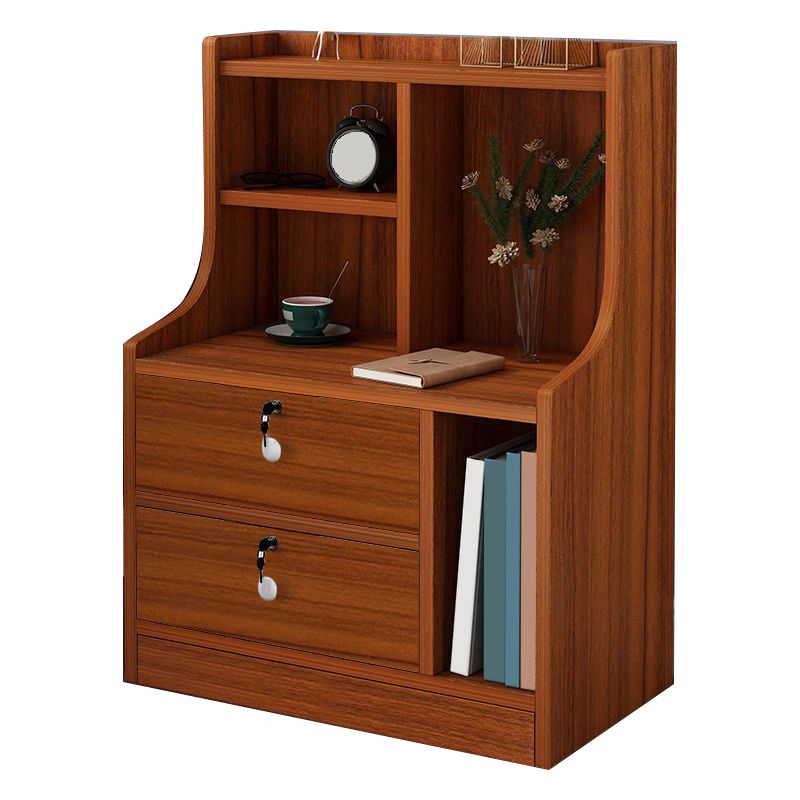 Open Storage Modern Night Table Drawer Storage Shelf Included Imitation Wood