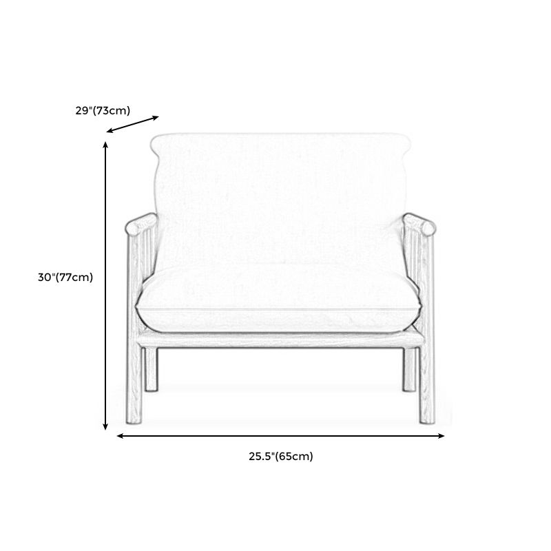 Farmhouse Faux Leather Cushions Sofa Standard Square Arm Settee with Wooden Frame