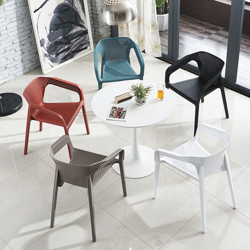 Plastic Contemporary Arm Chair Kitchen Dining Room Crossback Chair